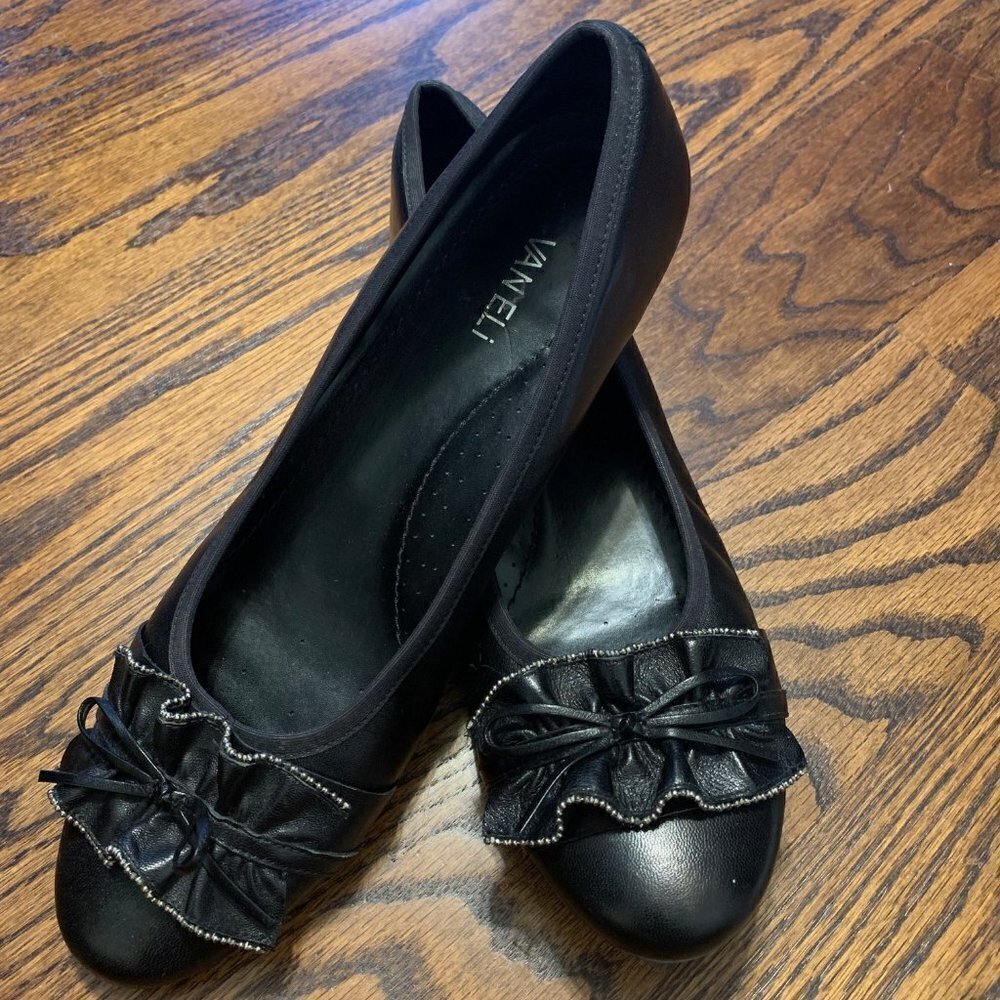 Vaneli Flat Black Ballet Flats-  size 11.5 NARROW